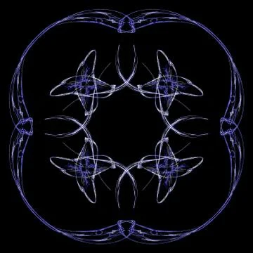 Abstract grunge blue floral pattern isolated on black background. Rough noise Stock Illustration