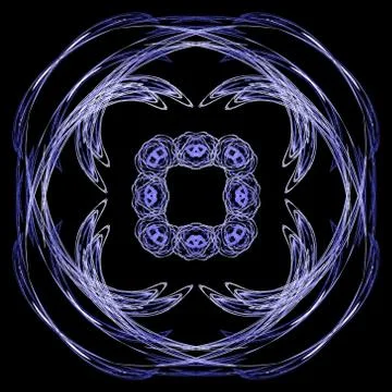 Abstract grunge blue floral pattern isolated on black background. Rough noise 스톡 일러스트