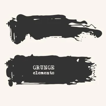 Abstract grunge brush element set on white background. Stock Illustration
