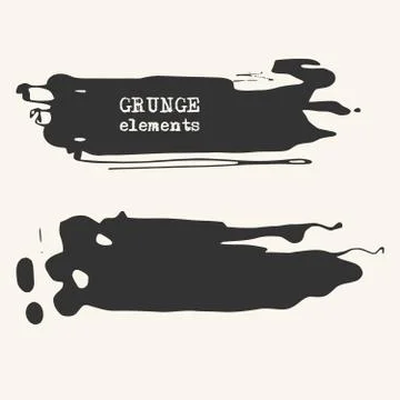 Abstract grunge brush element set on white background. Stock Illustration