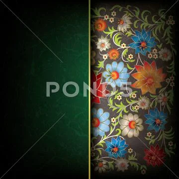 Abstract grunge floral ornament Stock Illustration