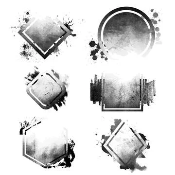 Abstract Grunge Geometric Frame Collection Stock Illustration