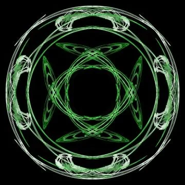 Abstract grunge green floral pattern isolated on black background. Rough nois 스톡 일러스트