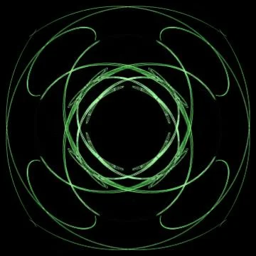 Abstract grunge green floral pattern isolated on black background. Rough nois Illustrazione stock
