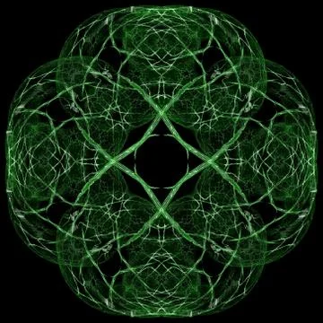 Abstract grunge green floral pattern isolated on black background. Rough nois Ilustración de archivo