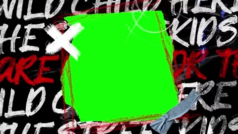 Abstract grunge green screen layout with rough graffiti text Stock Footage 341322192