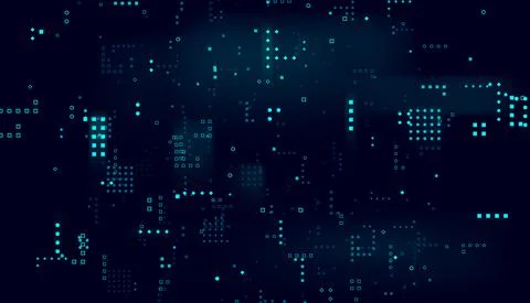 Abstract grunge grid polka dot background pattern. Spotted blue and turquoise Stock Illustration