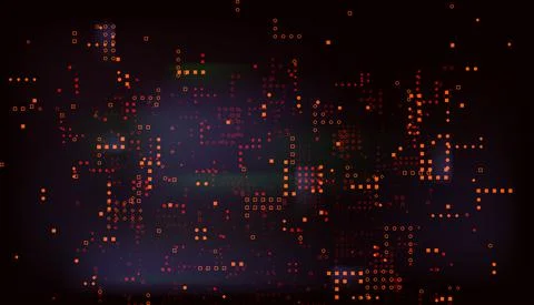 Abstract grunge grid polka dot background pattern. Spotted red and orange dots Stock Illustration
