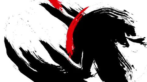 Abstract grunge ink brush stroke animation Stock Footage 340915082