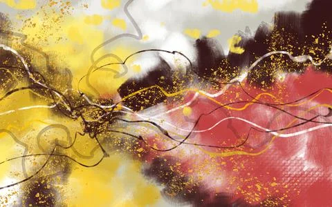 Abstract grunge multicolored spotted background with wavy lines Stock Illustration
