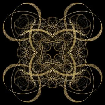 Abstract grunge orange floral pattern isolated on black background. Rough noi Stock Illustration