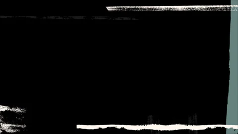 Abstract Grunge Paint Brush Stroke Border Overlay on Black Background Stock Footage 335614029
