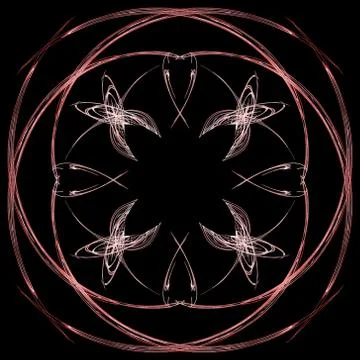 Abstract grunge red floral pattern isolated on black background. Rough noise  Illustrazione stock