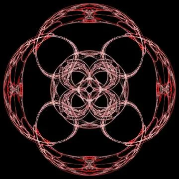 Abstract grunge red floral pattern isolated on black background. Rough noise  Stock Illustration