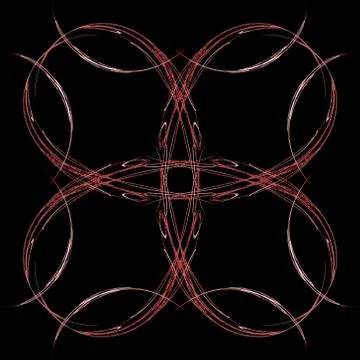 Abstract grunge red floral pattern isolated on black background. Rough noise  Stock Illustration