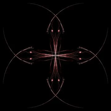 Abstract grunge red floral pattern isolated on black background. Rough noise  Stock-Illustration