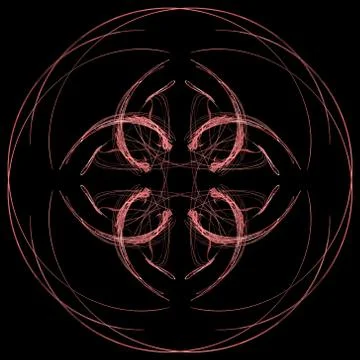 Abstract grunge red floral pattern isolated on black background. Rough noise  Illustrazione stock