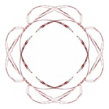 Abstract grunge red floral pattern isolated on white background. Rough noise  Stockfoto's