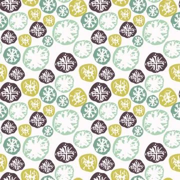 Abstract grunge seamless pattern with snowflakes Stock Illustration