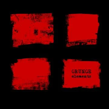 Abstract grunge stamp element set on black background. Stock Illustration