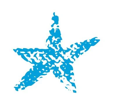 Abstract Grunge Star Crayon Effect Vector for Stickers, Logos, Labels, and Stock Illustration