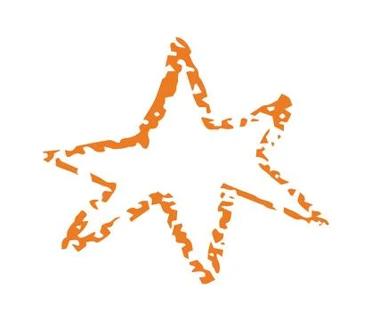 Abstract Grunge Star Crayon Effect Vector for Stickers, Logos, Labels, and Illustrazione stock