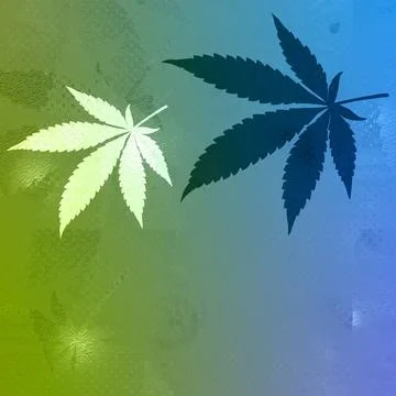 Abstract grunge texture cannabis leaf design background image. Stock Illustration