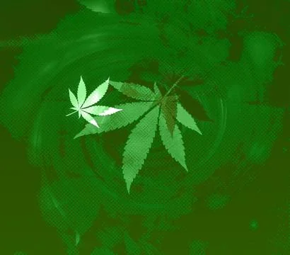 Abstract grunge texture cannabis leaf design background image. Stock Illustration