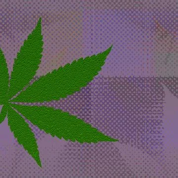 Abstract grunge texture cannabis leaf design background image. Stock Illustration