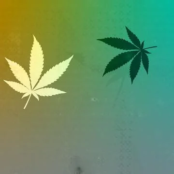Abstract grunge texture cannabis leaf design background image. Stock Illustration