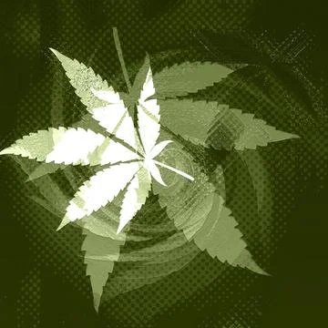 Abstract grunge texture cannabis leaf design background image. Stock Illustration