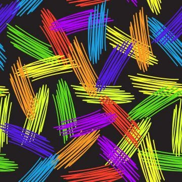 Abstract grunge texture seamless pattern colorful rainbow on black background Stock Illustration