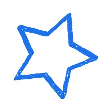 Abstract grunge texture star shape for creative design. Hand drawn whimsical  Stockillustratie