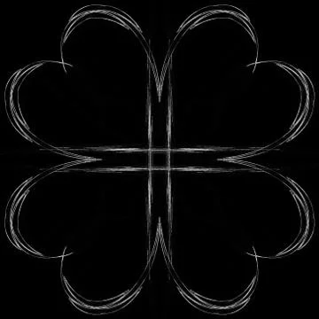 Abstract grunge white floral pattern isolated on black background. Rough nois Stock Illustration