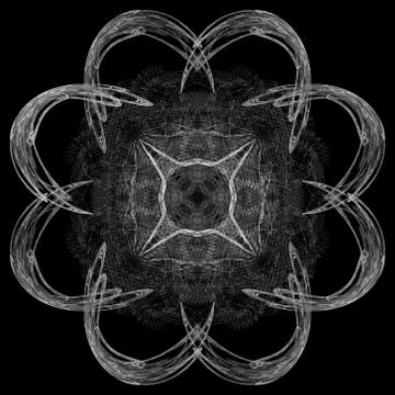 Abstract grunge white floral pattern isolated on black background. Rough nois 스톡 일러스트