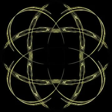 Abstract grunge yellow floral pattern isolated on black background. Rough noi Stock Illustration