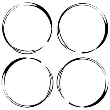 Abstract grungy circle element set. (4 version) Illustrazione stock