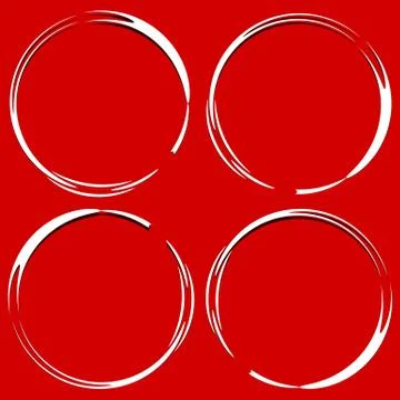 Abstract grungy circle element set. (4 version) Stock Illustration