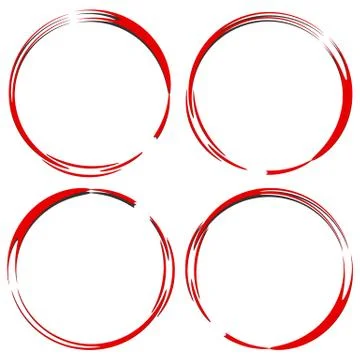 Abstract grungy circle element set. (4 version) Stock Illustration