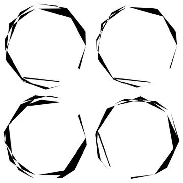 Abstract grungy circle element set. (4 version) Illustrazione stock