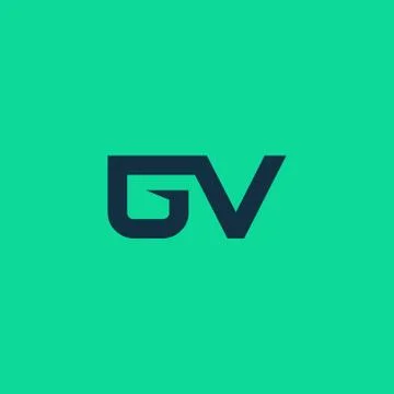 Abstract GV logo design . GV letter logo design in green color. creative and  Stock Illustration