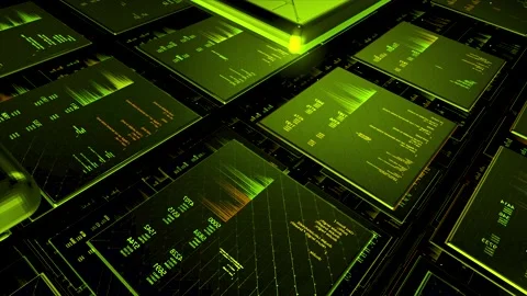 Abstract hacker screen with cracking password and data decryption, seamless loop Video stock 148320668