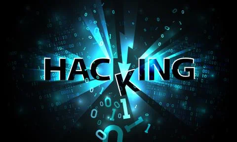 Abstract hacking system, hacker attack, broken falling binary code, matrix Stock Illustration