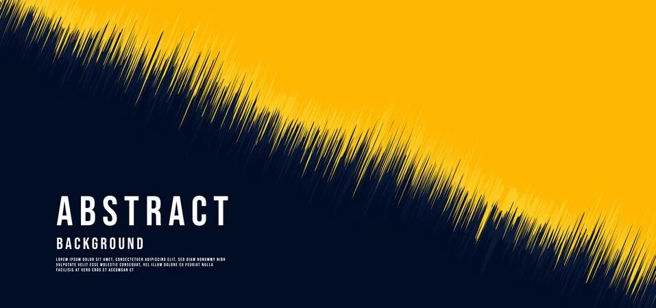 Abstract half background yellow and black line wavy pattern design Stock Illustration