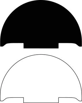 Abstract half-circle shape matching pair vector Stock Illustration