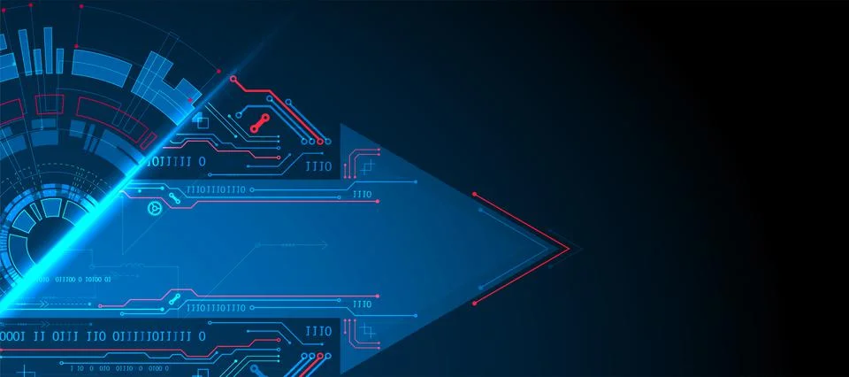 Abstract half-circle technology circuit board. Communication concept. Stock Illustration