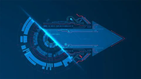 Abstract half-circle technology circuit board. Communication concept. 스톡 일러스트