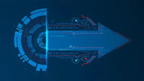 Abstract half-circle technology circuit board. Communication concept. Stock Illustration