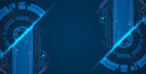 Abstract half-circle technology circuit board. Communication concept. Stock Illustration