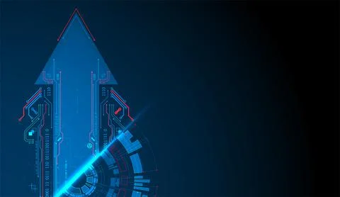 Abstract half-circle technology circuit board. Communication concept. Stock Illustration